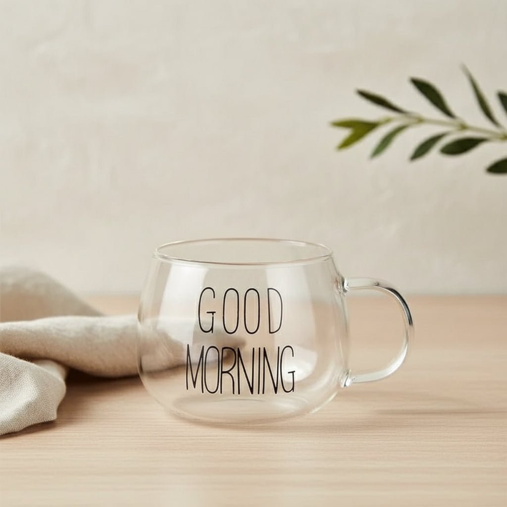 Xícara de Vidro Good Morning - Bloomelier Decor