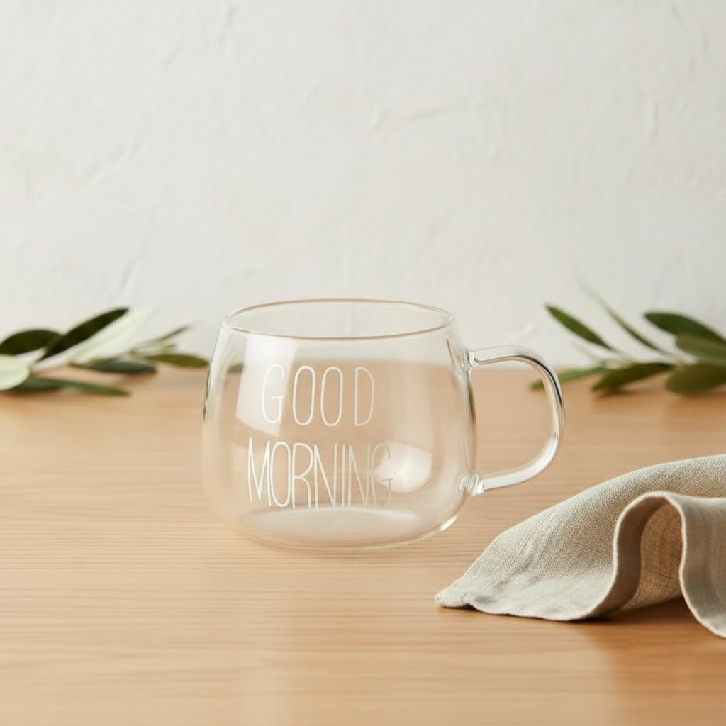 Xícara de Vidro Good Morning - Bloomelier Decor